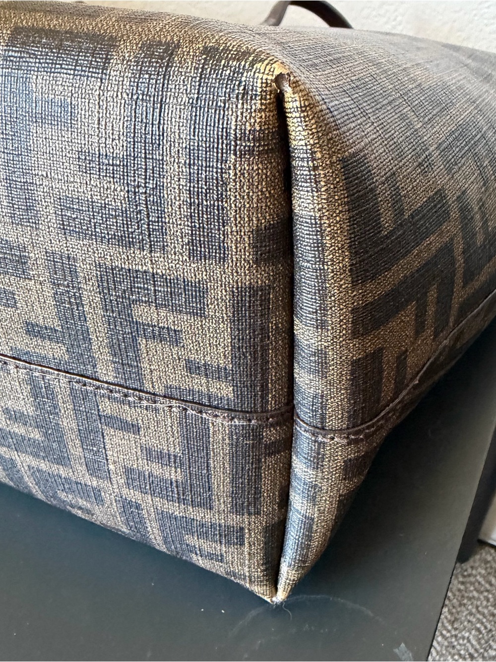 Authentic Fendi Brown Zucca Canvas Roll Tote - Picture 7 of 12